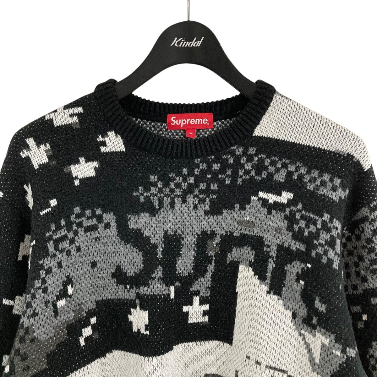 SUPREME ニットセーター Supreme(シュプリーム) ニットセーター ブラック×グレー×ホワイト