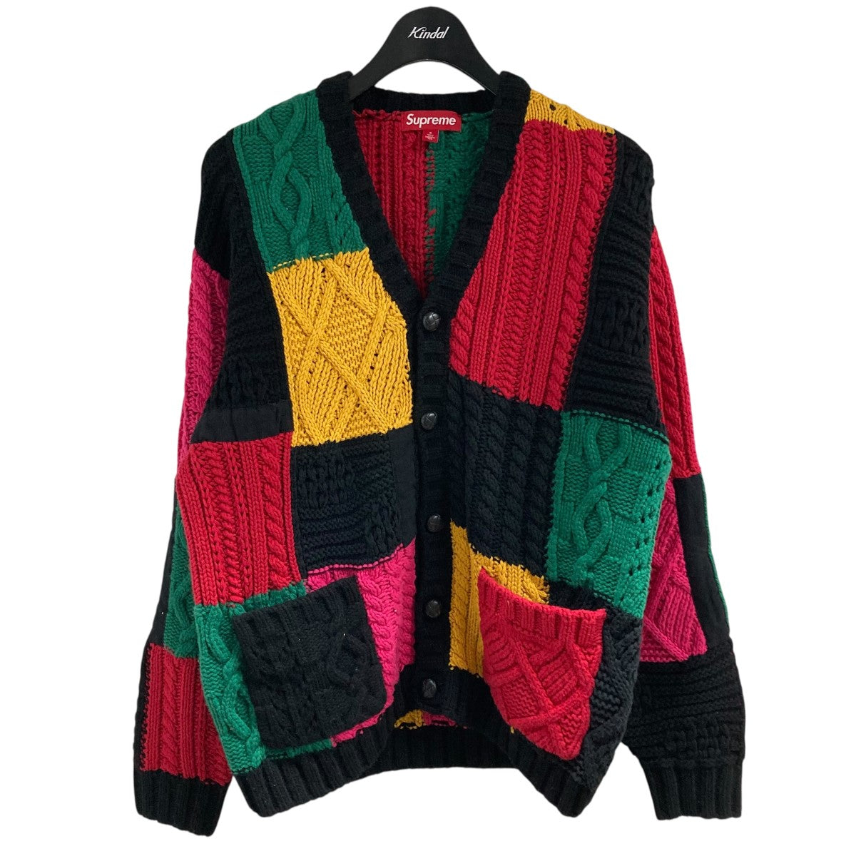 Supreme(シュプリーム) パッチワークケーブルニットカーディガン