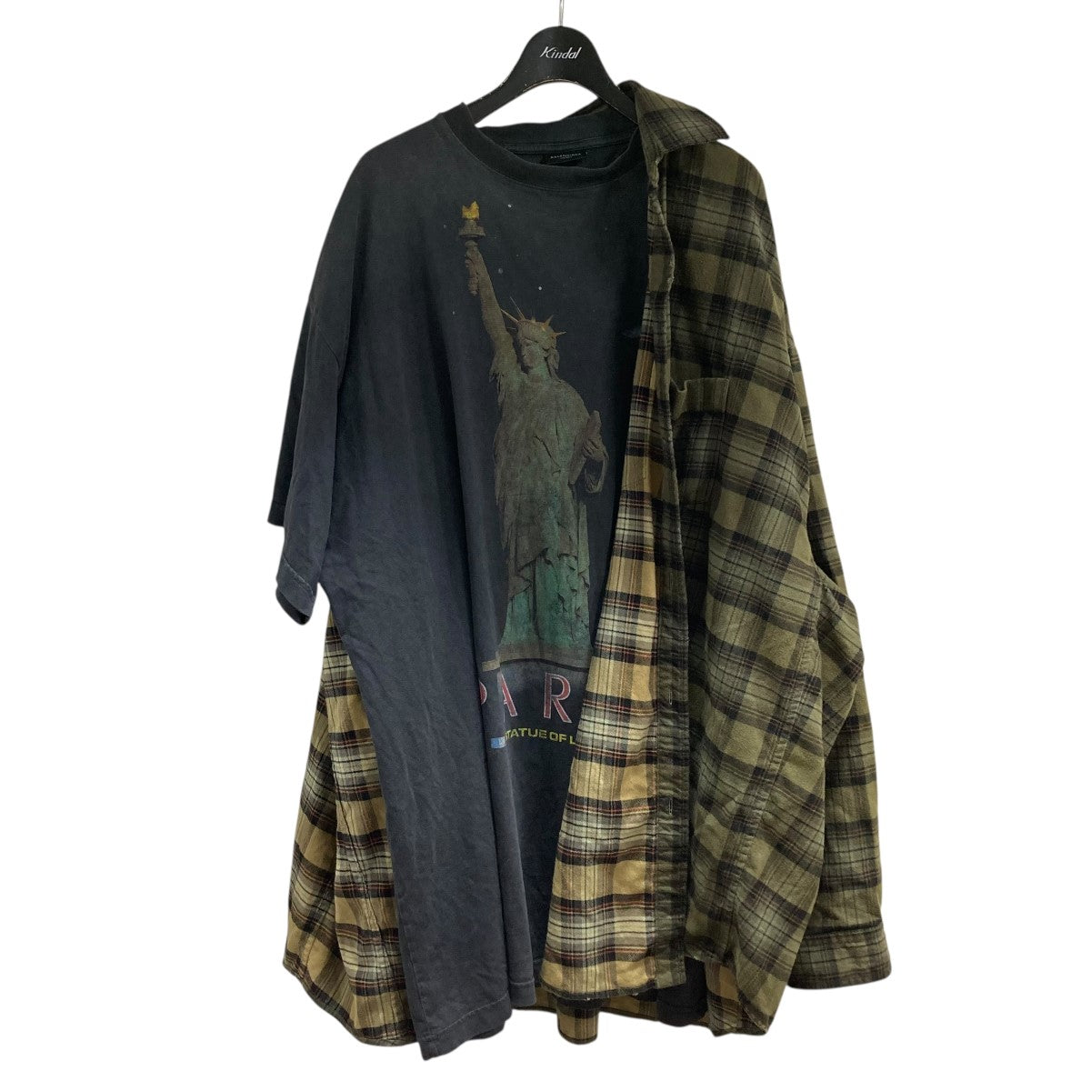 ダメージ加工Tシャツドッキングシャツ