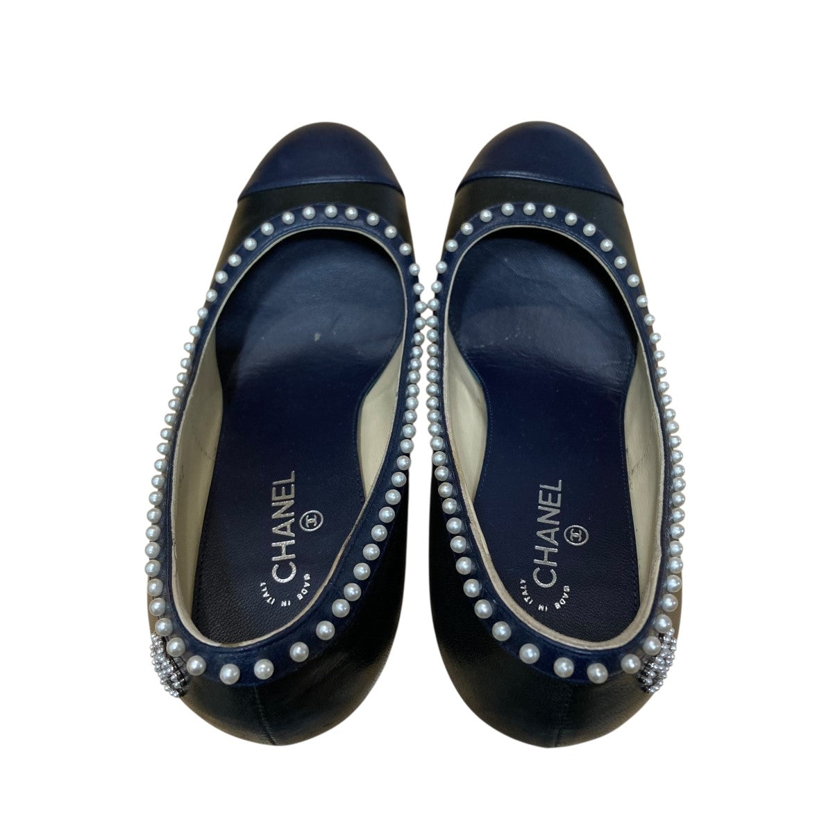 CHANEL(シャネル) パール付きヒールパンプス G31552 X01000 ブラック