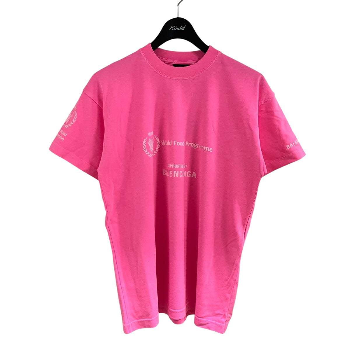 BALENCIAGA(バレンシアガ) ロゴプリントTシャツ 612965 ピンク サイズ