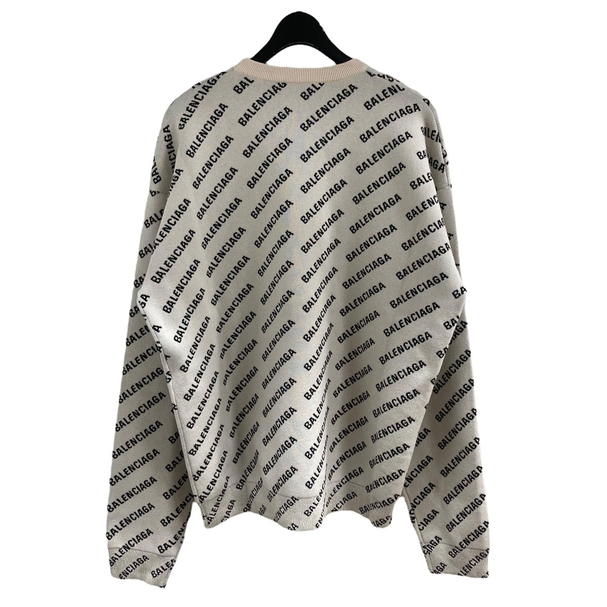 BALENCIAGA(バレンシアガ) ロゴ総柄ニット 702952 ベージュ サイズ S