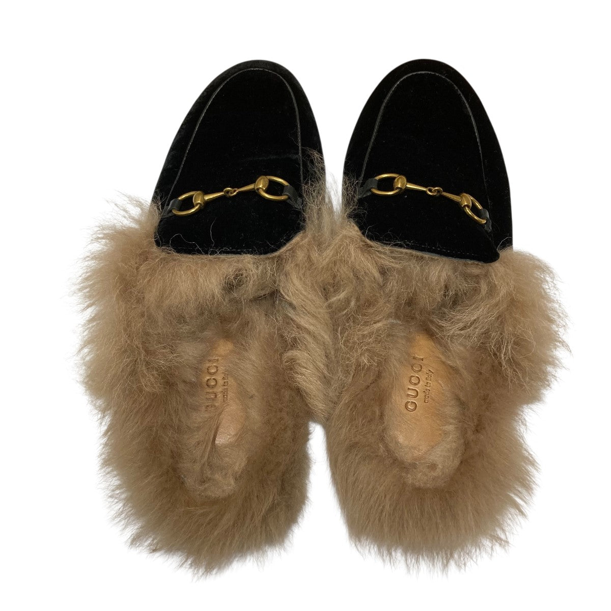 GUCCI(グッチ) プリンスタウンベロアミュール ブラック サイズ 39