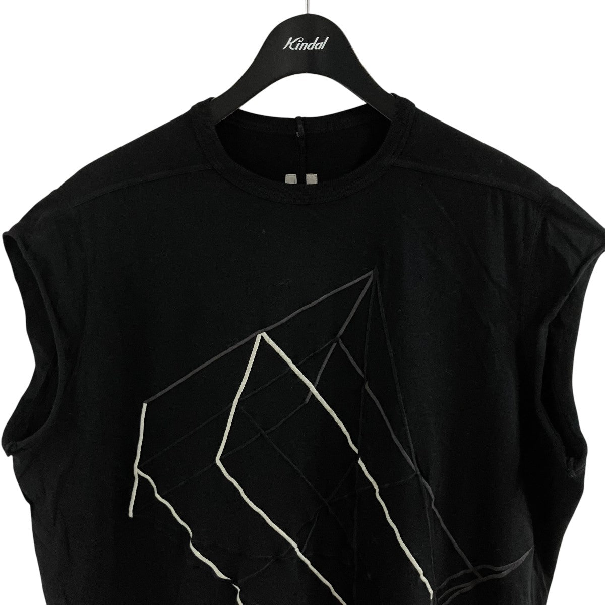 RICK OWENS デザインノースリーブTシャツ 古着・中古-2枚目のアイテム画像