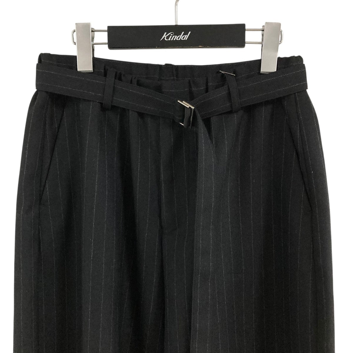sacai(サカイ) ストライプベルテッドスラックス 24-07415 ブラック