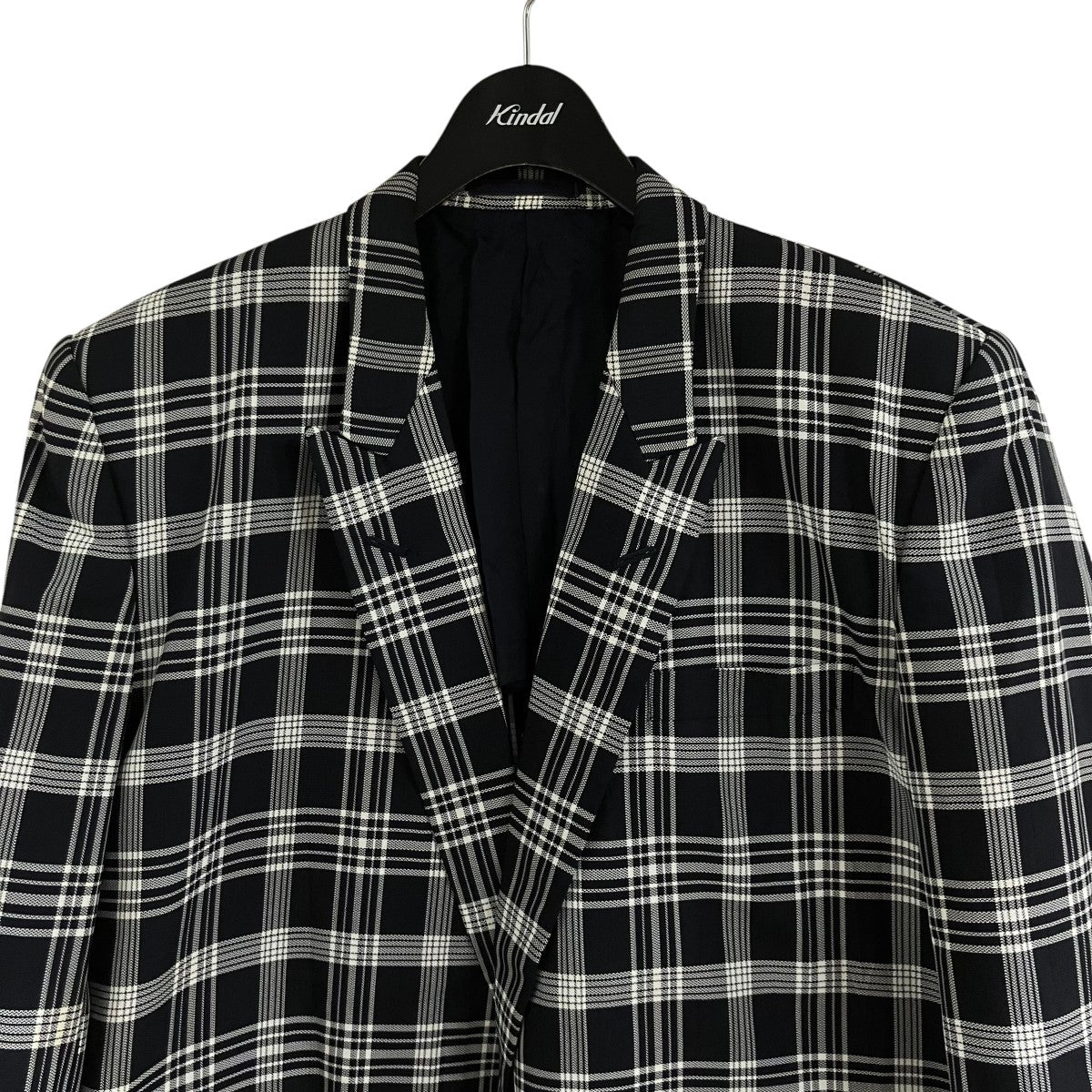 コムデギャルソン　黒 チェック柄 テーラードジャケット COMME des GARCONS HOMME(コムデギャルソンオム) チェックテーラード
