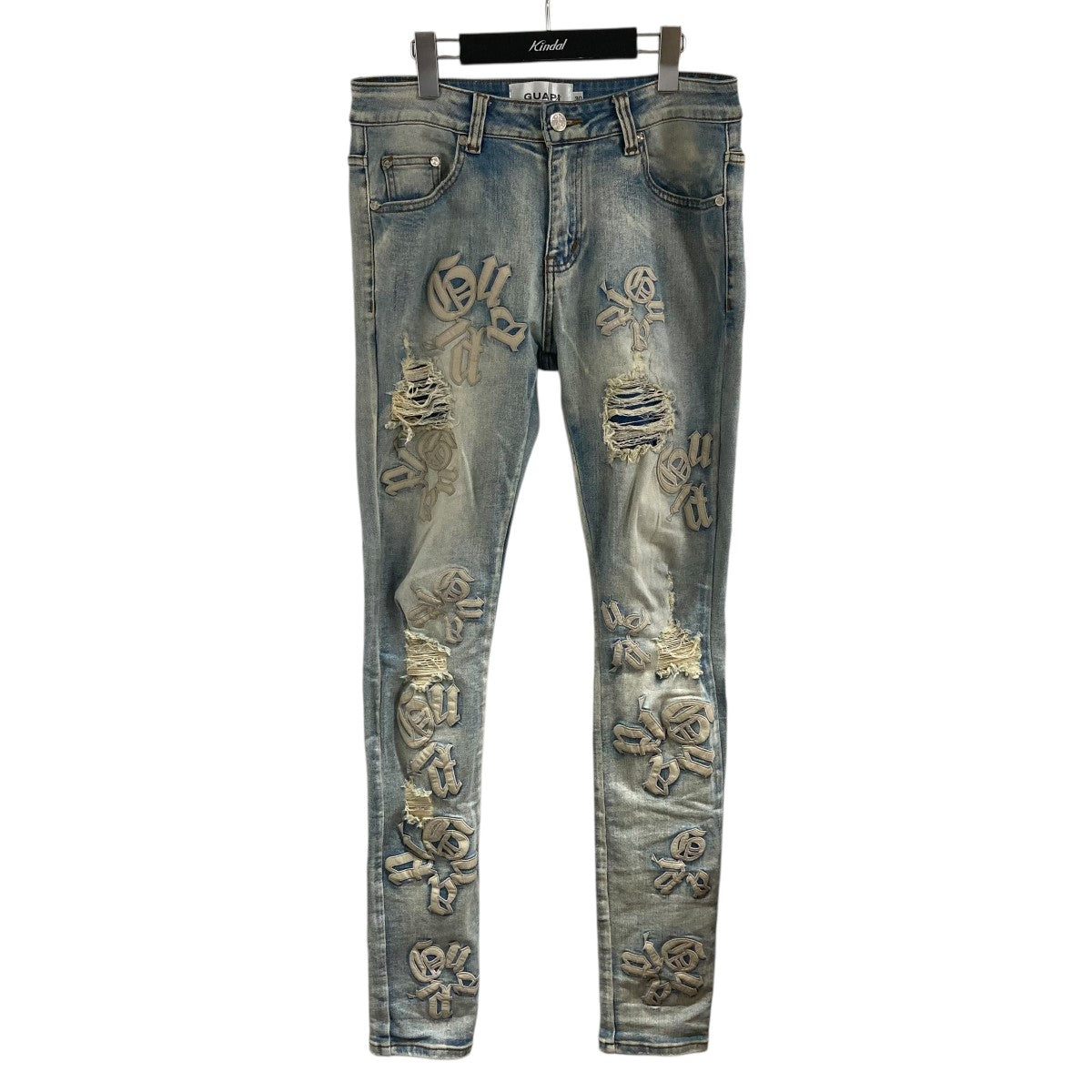 GUAPI(グアピ) パッチワークダメージデニムパンツ インディゴ サイズ