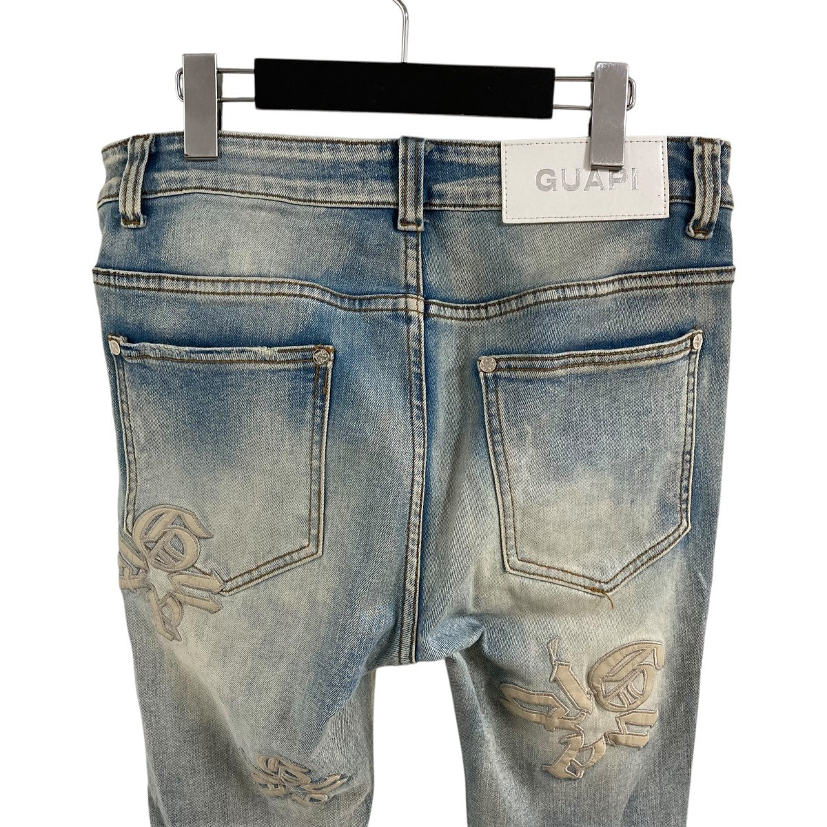 GUAPI(グアピ) パッチワークダメージデニムパンツ インディゴ サイズ