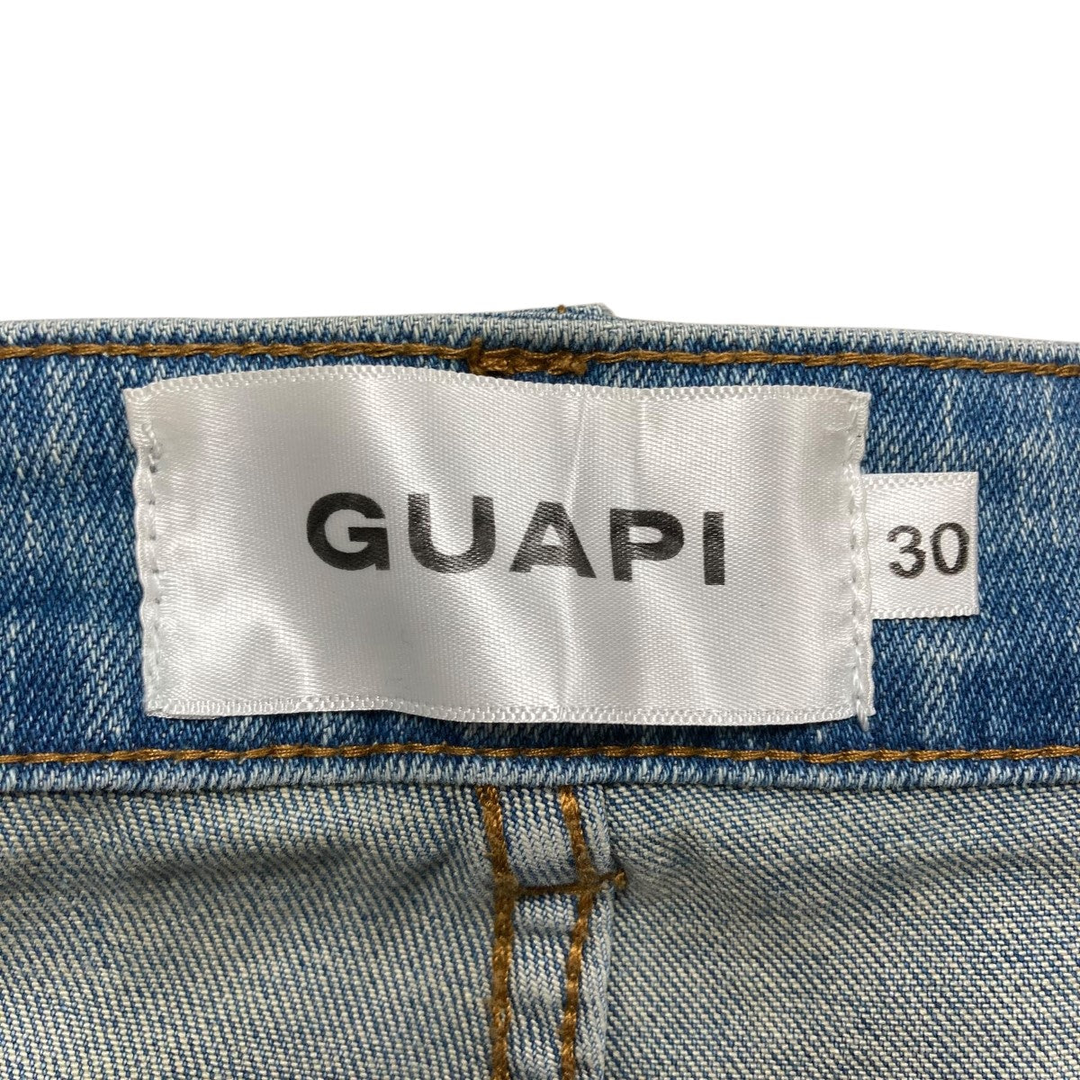 GUAPI パッチワークデニムパンツ GUAPI(グアピ) パッチワークダメージデニムパンツ インディゴ サイズ