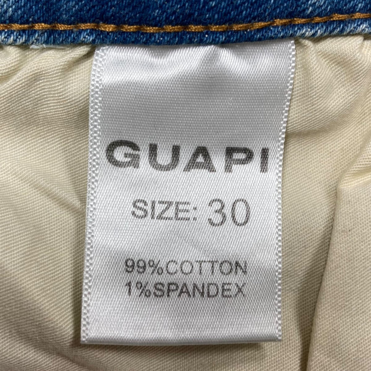 GUAPI(グアピ) パッチワークダメージデニムパンツ インディゴ サイズ