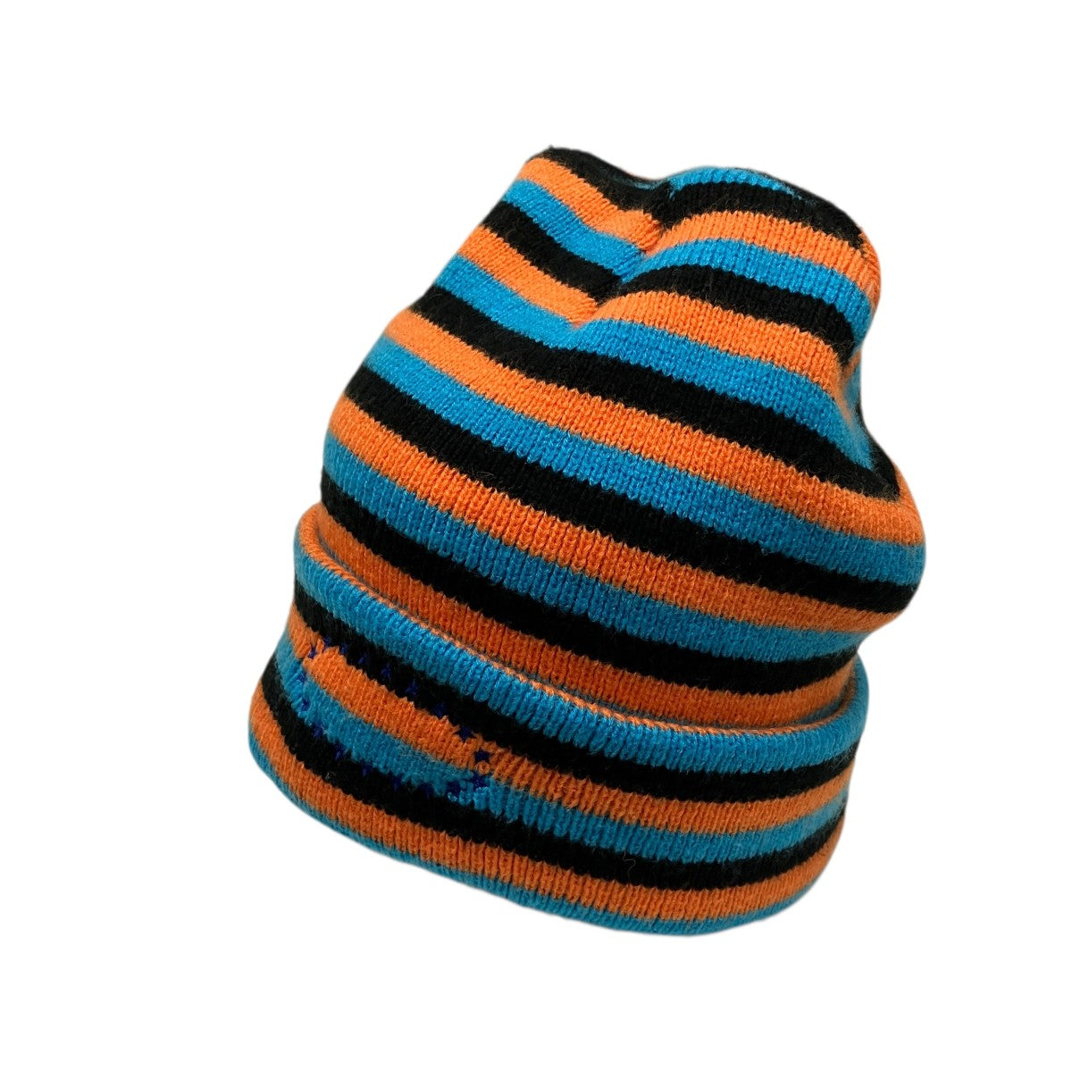 AFB(エーエフビー) ボーダーニット帽 ブルー×オレンジ サイズ FREE