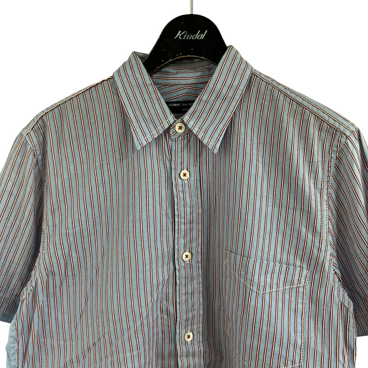 COMME des GARCONS HOMME コットンストライプ半袖シャツ 古着・中古-2枚目のアイテム画像