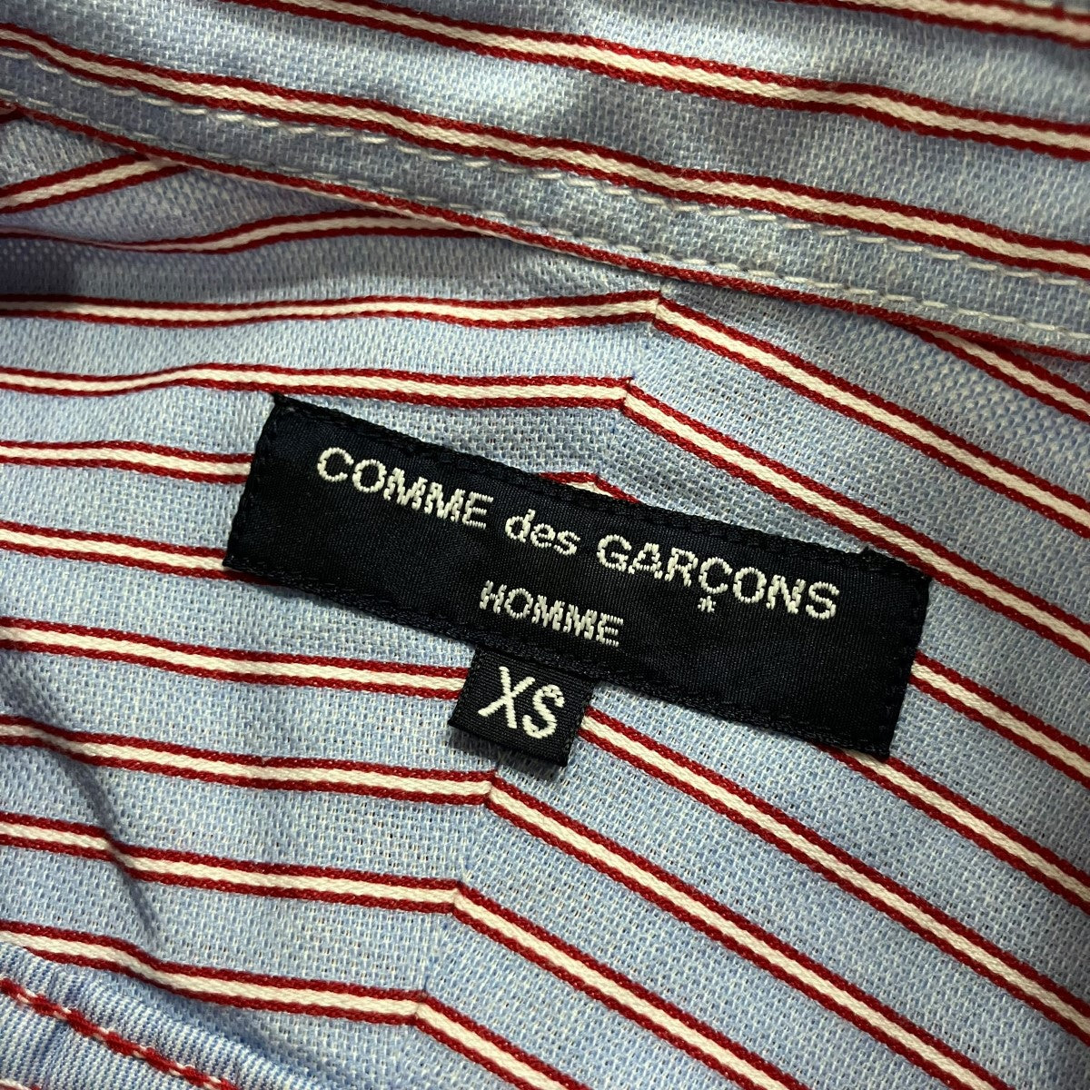 COMME des GARCONS HOMME コットンストライプ半袖シャツ 古着・中古-5枚目のアイテム画像