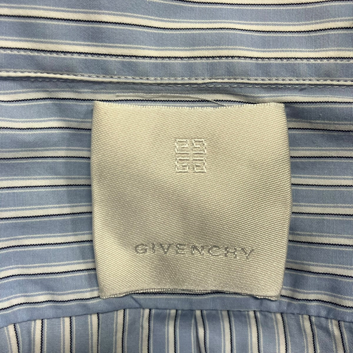 GIVENCHY ロゴエンブロイダリー半袖ストライプシャツ 古着・中古-5枚目のアイテム画像