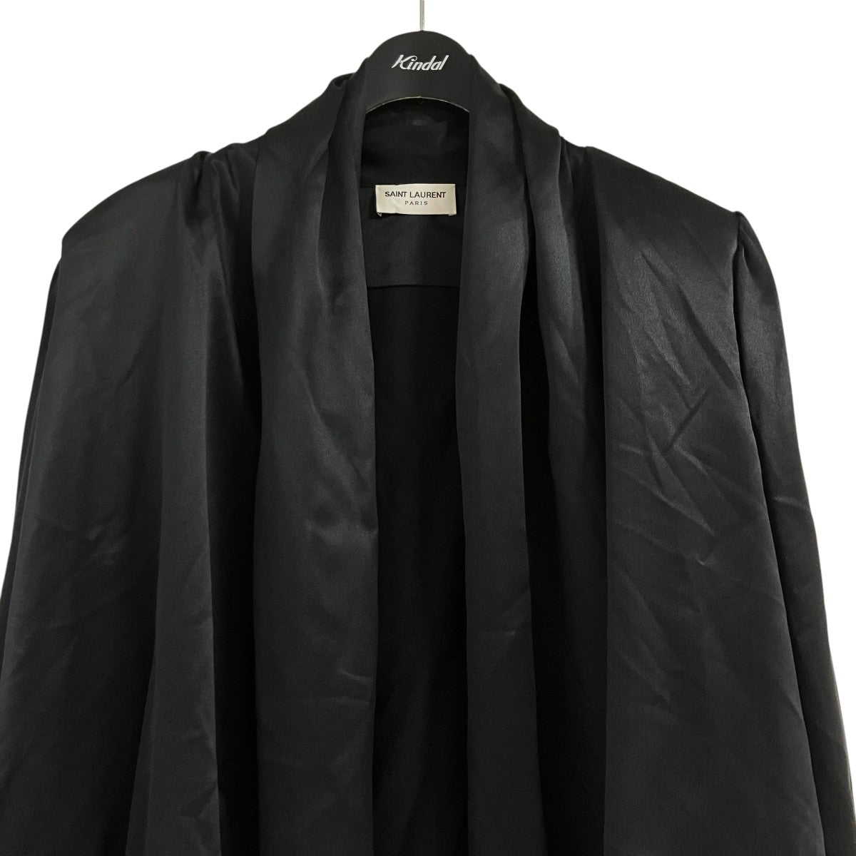 Saint Laurent Paris シルクショールカラーガウン 古着・中古-2枚目のアイテム画像