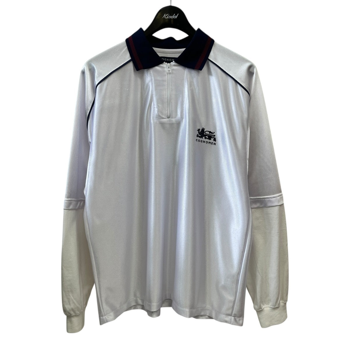 COGNOMEN ハーフジップポロシャツUN-TEE-U01 LAYERED FOOTBALL UNIFORM SHIRT 古着・中古-1枚目のアイテム画像
