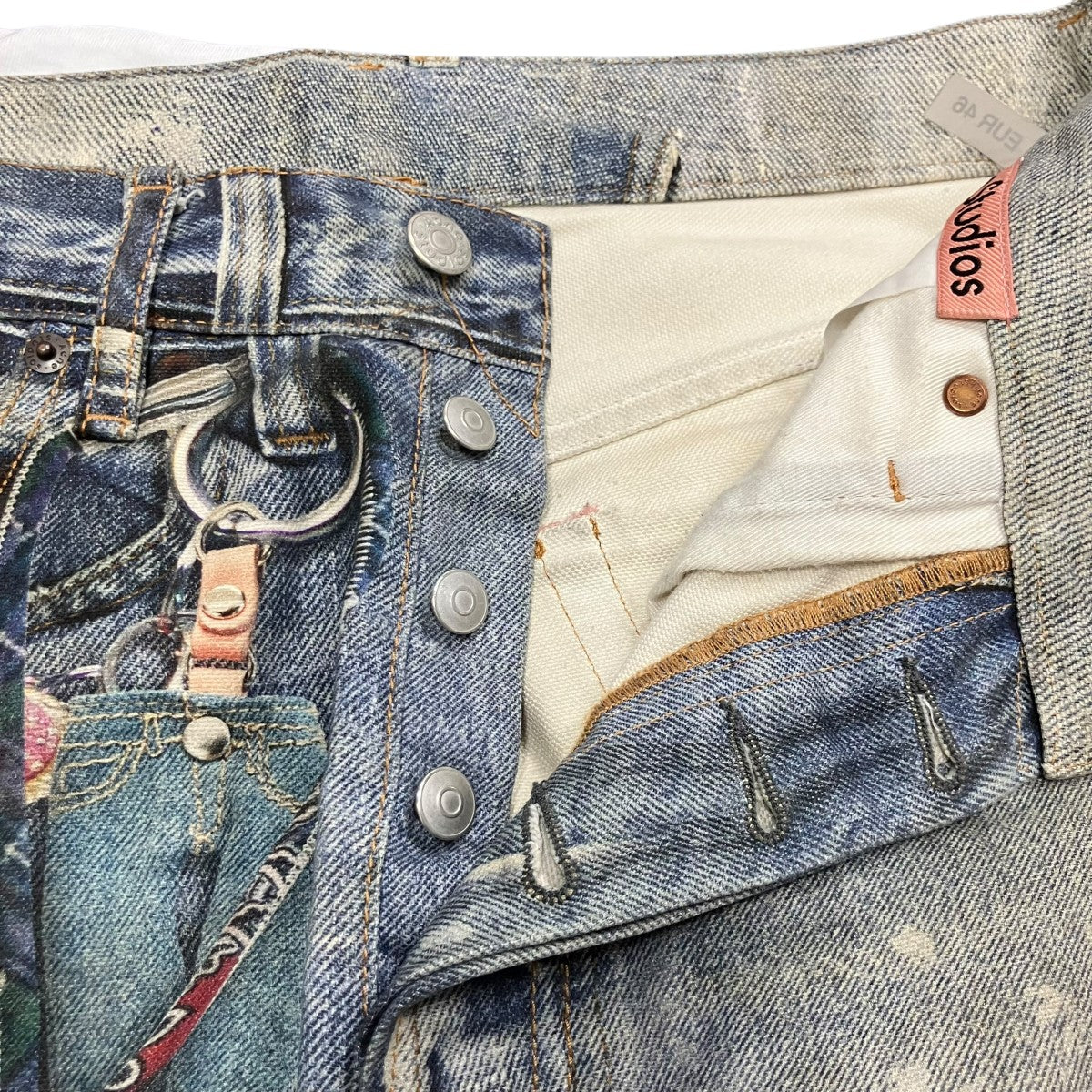 ACNE STUDIOS トロンプルイユハーフデニムパンツ 古着・中古-5枚目のアイテム画像