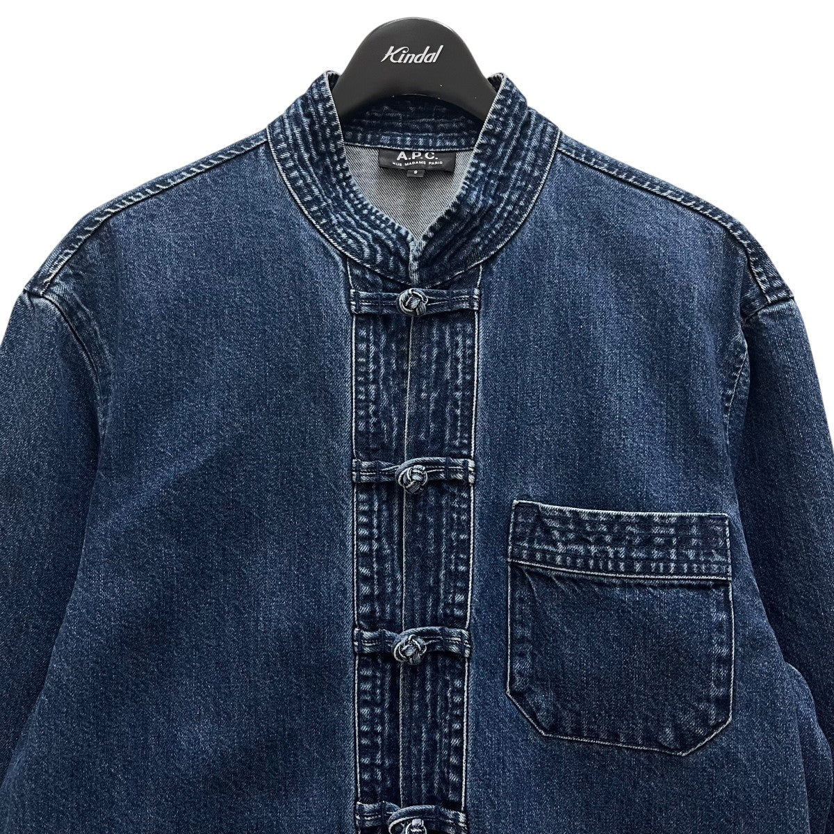 ✨希少・名作・00s✨アーペーセー　デニム　チャイナジャケット　USED加工　1 A．P．C．(アーペーセー) デニムチャイナジャケット インディゴ サイズ