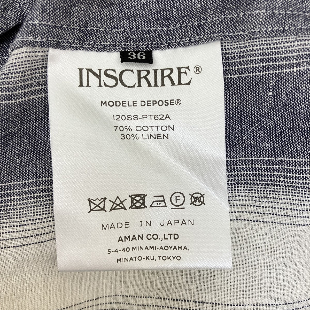 INSCRIRE ストライプコットンリネンパンツ 古着・中古-6枚目のアイテム画像