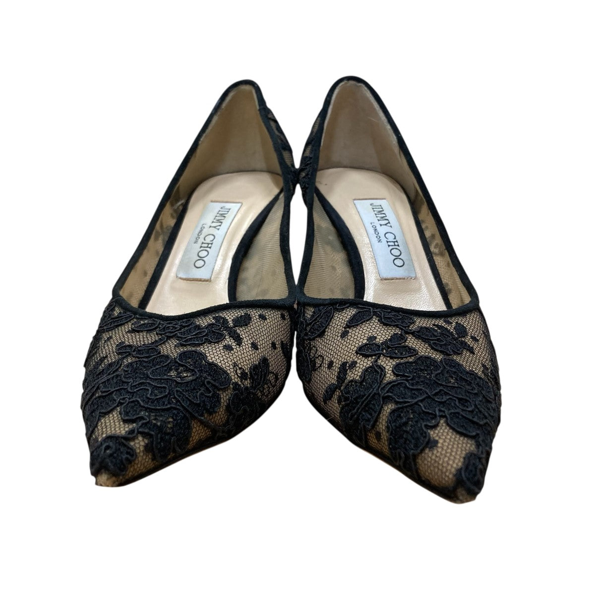 JIMMY CHOO(ジミーチュウ) ブラックレースピンヒールヒール ブラック