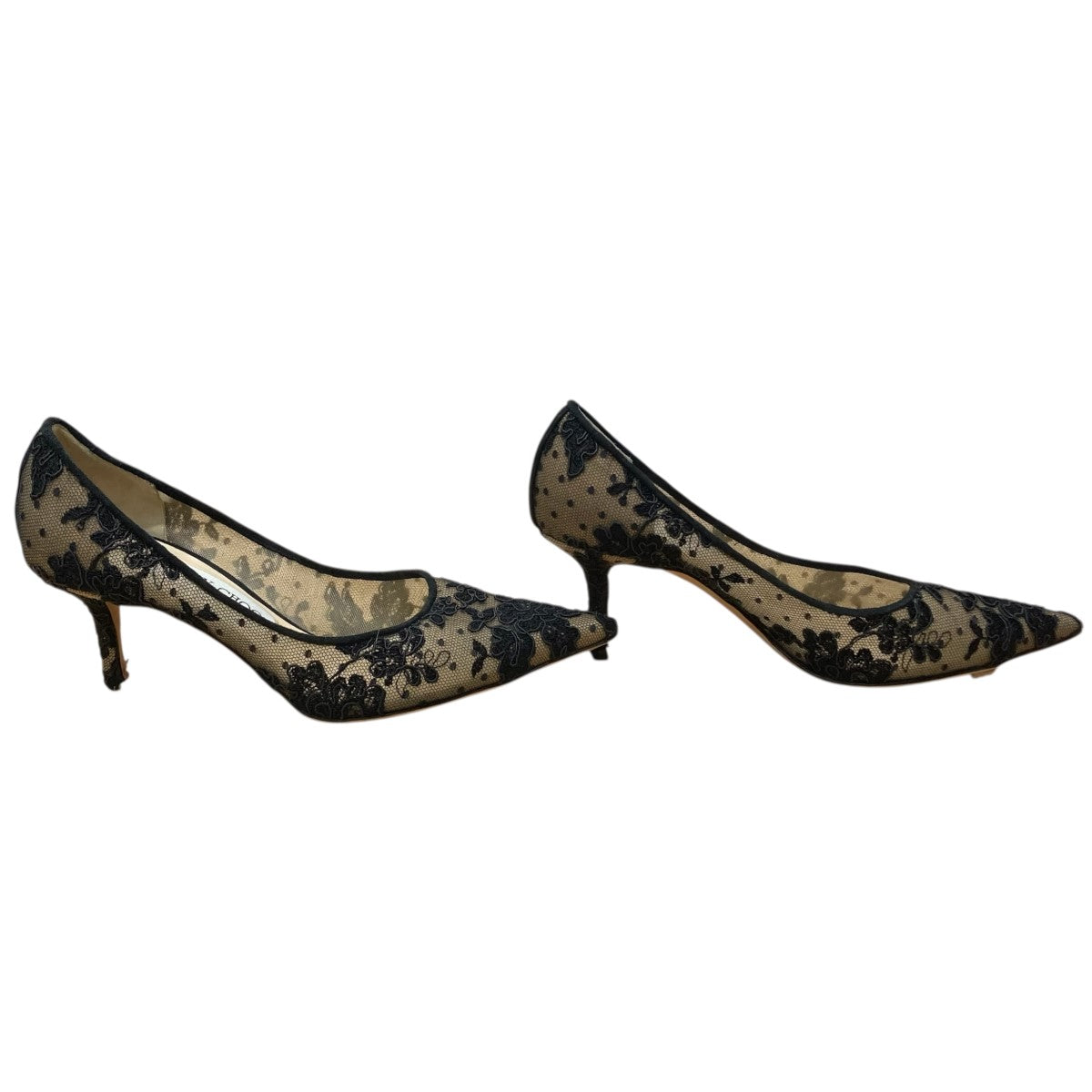 ジミーチュウ　ピンヒール　36 JIMMY CHOO(ジミーチュウ) ブラックレースピンヒールヒール ブラック