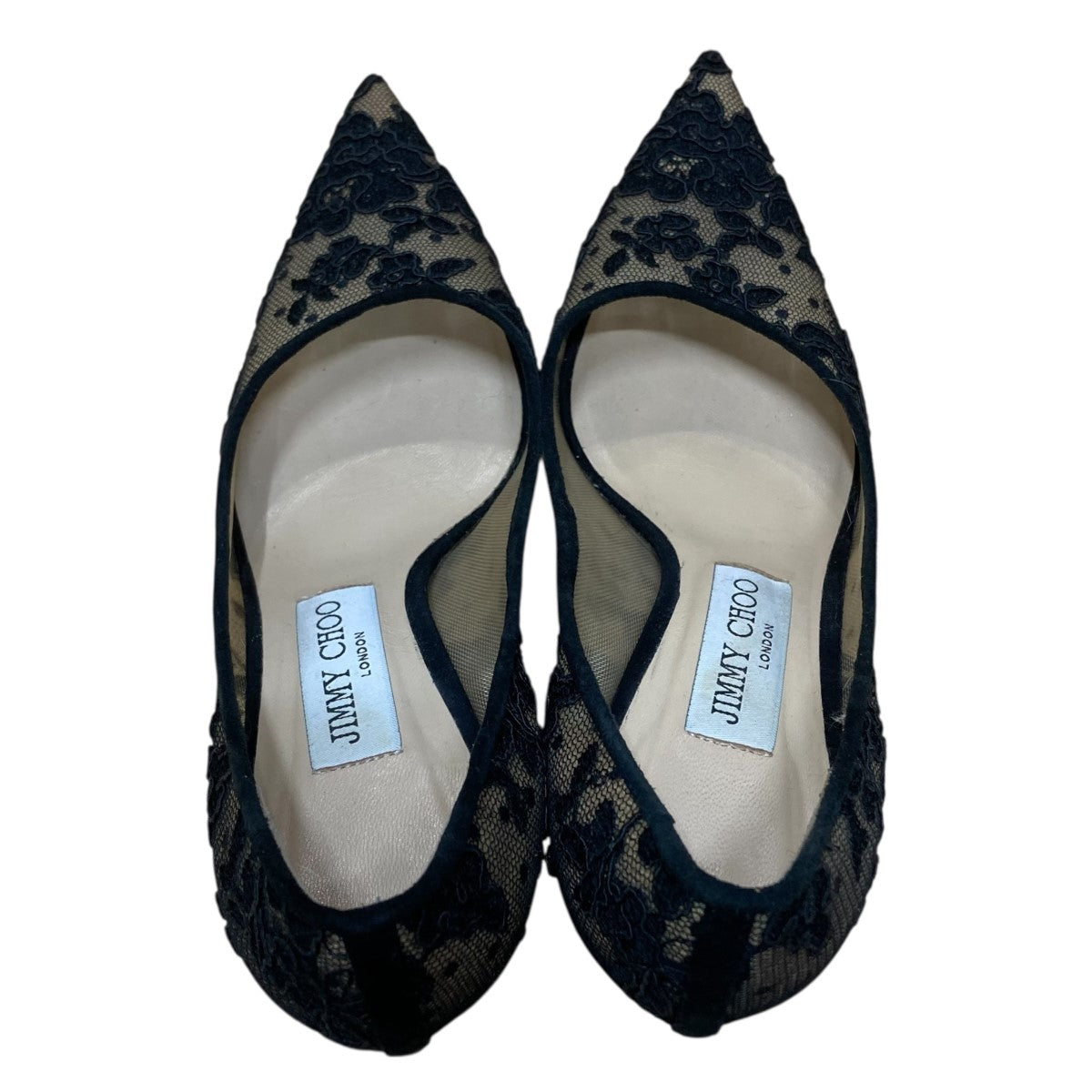 ブラックレースピンヒールヒール