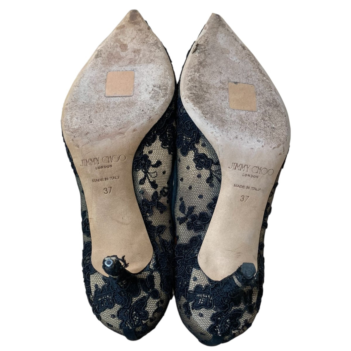 JIMMY CHOO(ジミーチュウ) ブラックレースピンヒールヒール ブラック