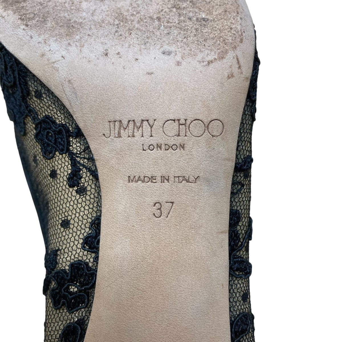 JIMMY CHOO(ジミーチュウ) ブラックレースピンヒールヒール ブラック