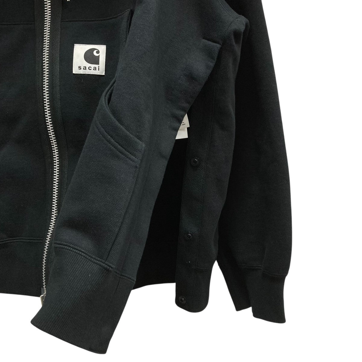 sacai Carhartt ブラック ジップアップジャケット　サイズ0 sacai Carhartt ブラック ジップアップジャケット サイズ0 Sacai Sacai