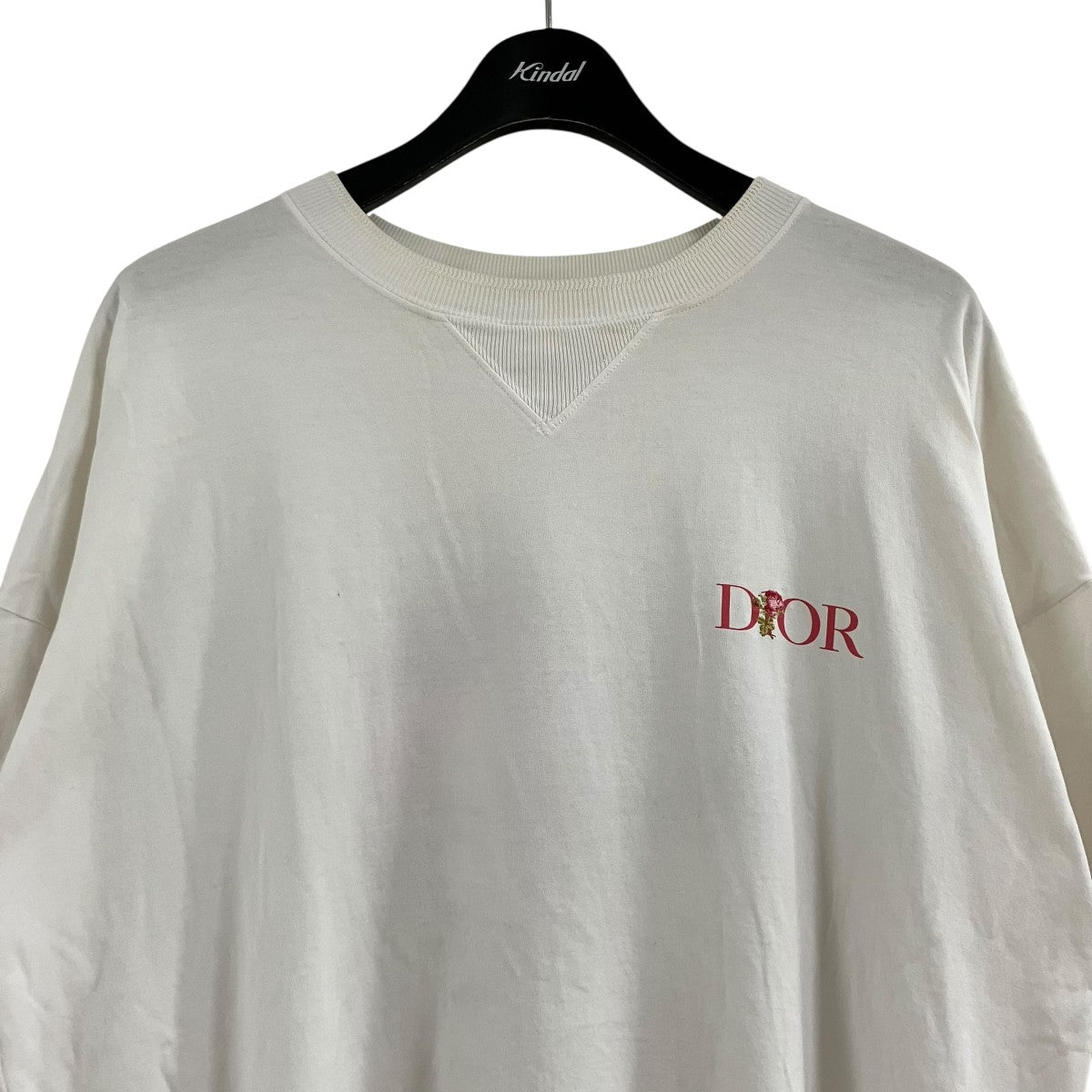 フラワー ロゴ刺繍 オーバーサイズ Tシャツ
