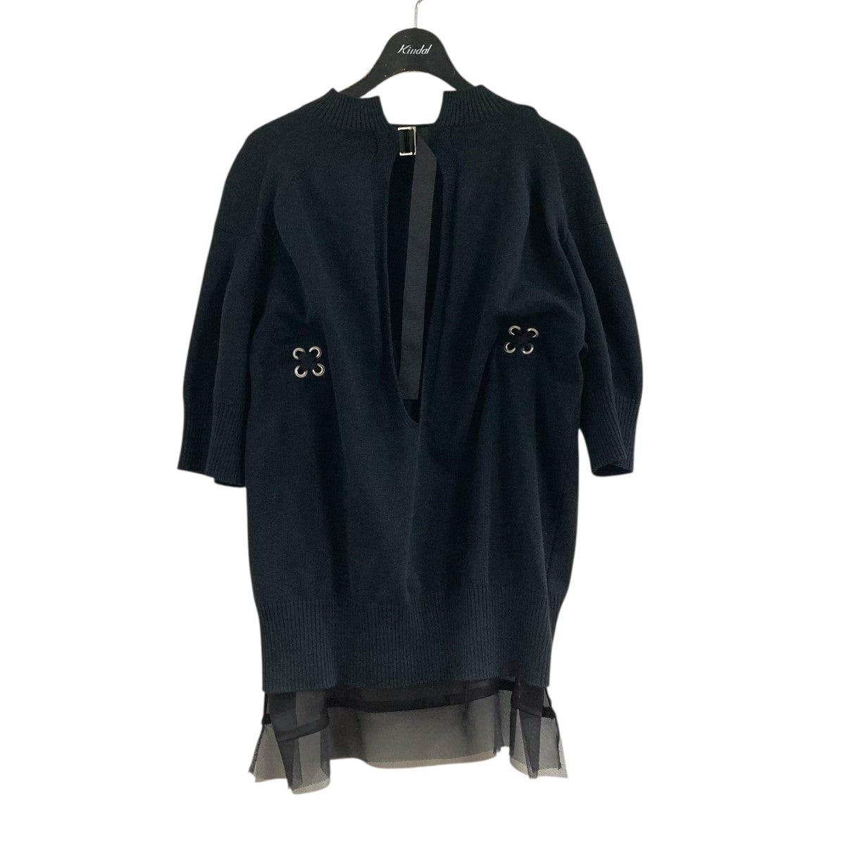 sacai 20SSハーフスリーブレースドッキングセーター20-04876 古着・中古-1枚目のアイテム画像