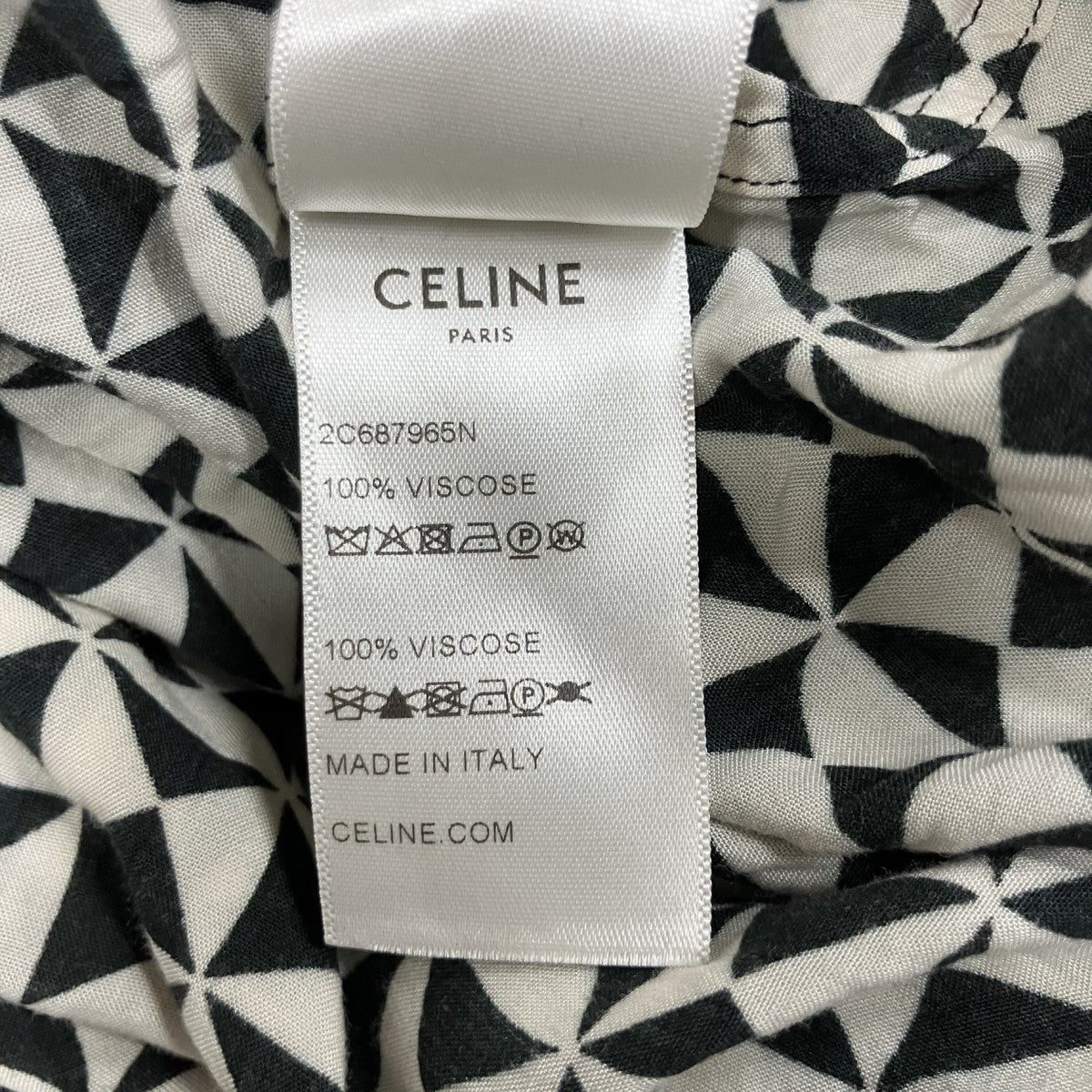 CELINE カレイドスコーププリント レーヨン ルーズシャツ 古着・中古-9枚目のアイテム画像