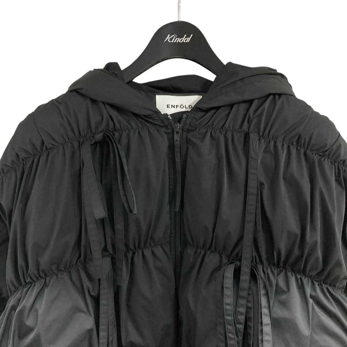 ENFOLD(エンフォルド) リボンダウンジャケット 300IA130-1581 ブラック