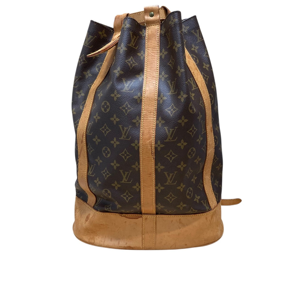 モノグラムレザーバケットショルダーバッグ