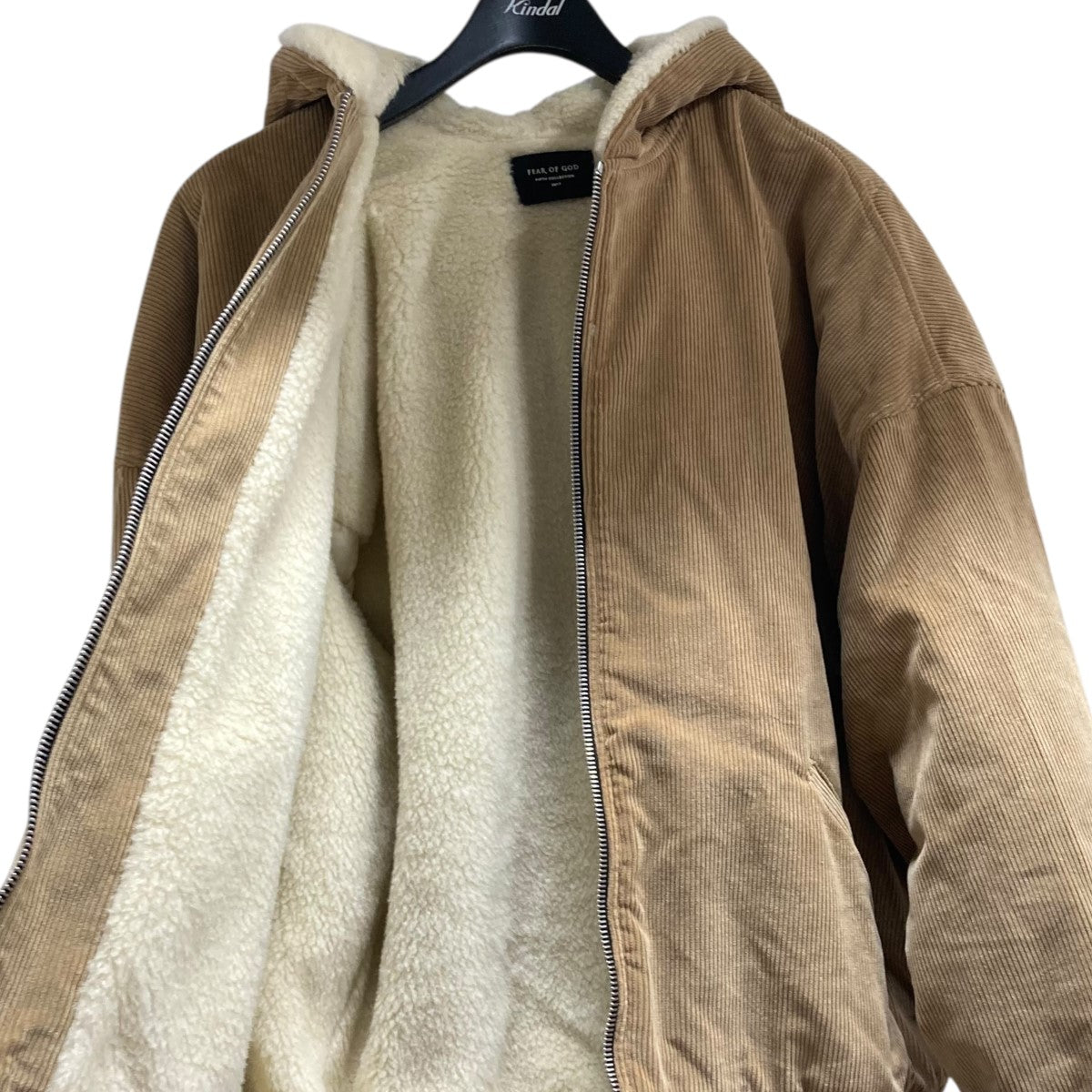 FEAR OF GOD コーデュロイフーデッドボアジャケット5C-17-CAHD-TAN 古着・中古-5枚目のアイテム画像