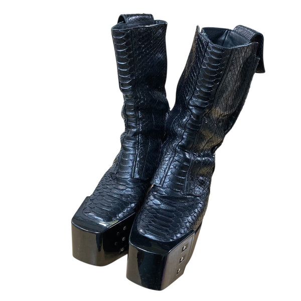 RICK OWENS(リックオウエンス) プラットフォームキスブーツ ブラック