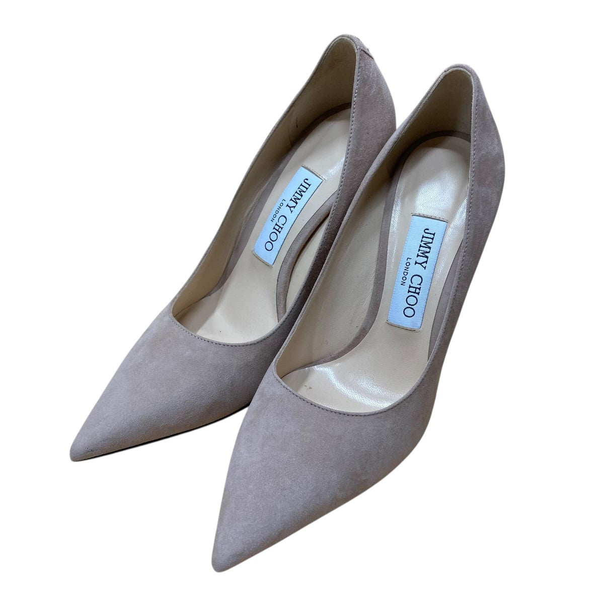 スウェードヒールパンプス