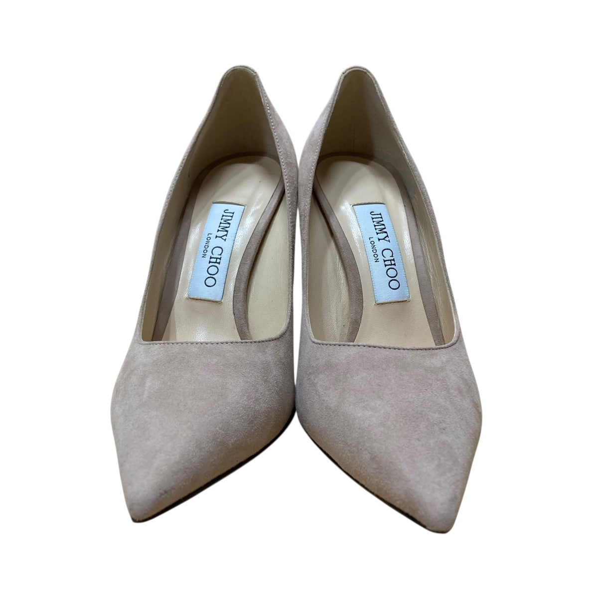 ★ジミーチュウJimmyChoo LOVE スエードパンプスグレージュ★ Black Suede Pointed pumps with JC Emblem | LOVE 65 | 24:7 Icons