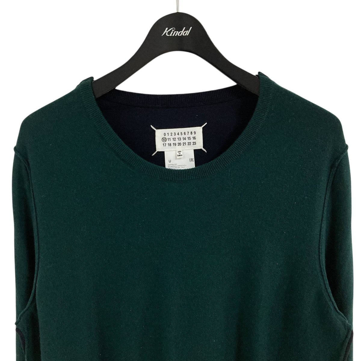 【美品】Maison Margiela ニット　グリーン　クルーネック M Maison Margiela(メゾンマルジェラ) クルーネックニット S50HA0969