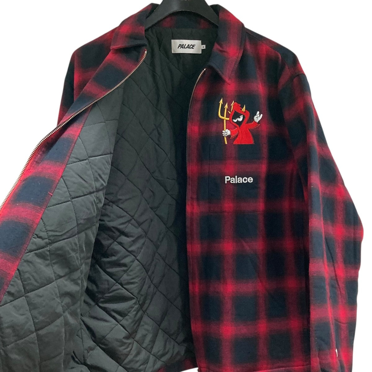 PALACE(パレス) ｢ZIP UP SHIRT｣チェックシャツジャケット レッド