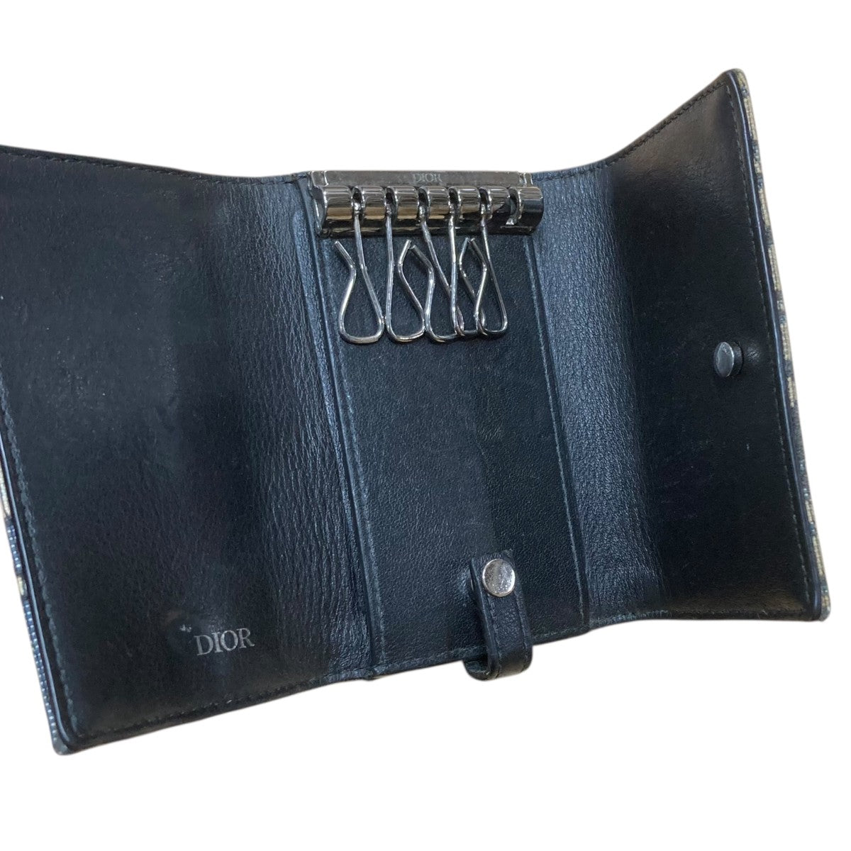 DIOR(ディオール) オブリークジャガードキーケース ブラック×イエロー