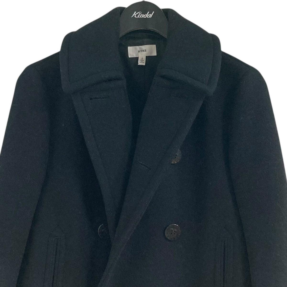 HYKE(ハイク) ウールピーコート162-17032 162-17032 ブラック サイズ 2