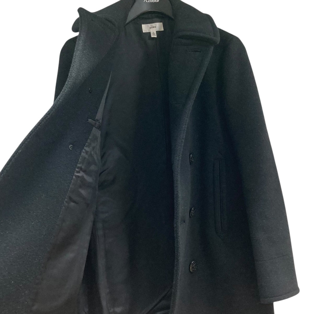 HYKE ハイク　ウールコート　ブラック HYKE（ハイク） 21AW MELTON HOODED WORK COAT ウールメルトン