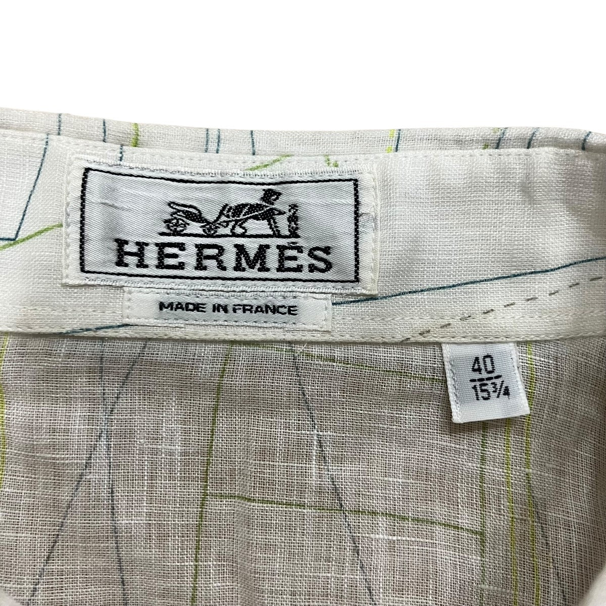 HERMES リネンシャツ 古着・中古-5枚目のアイテム画像