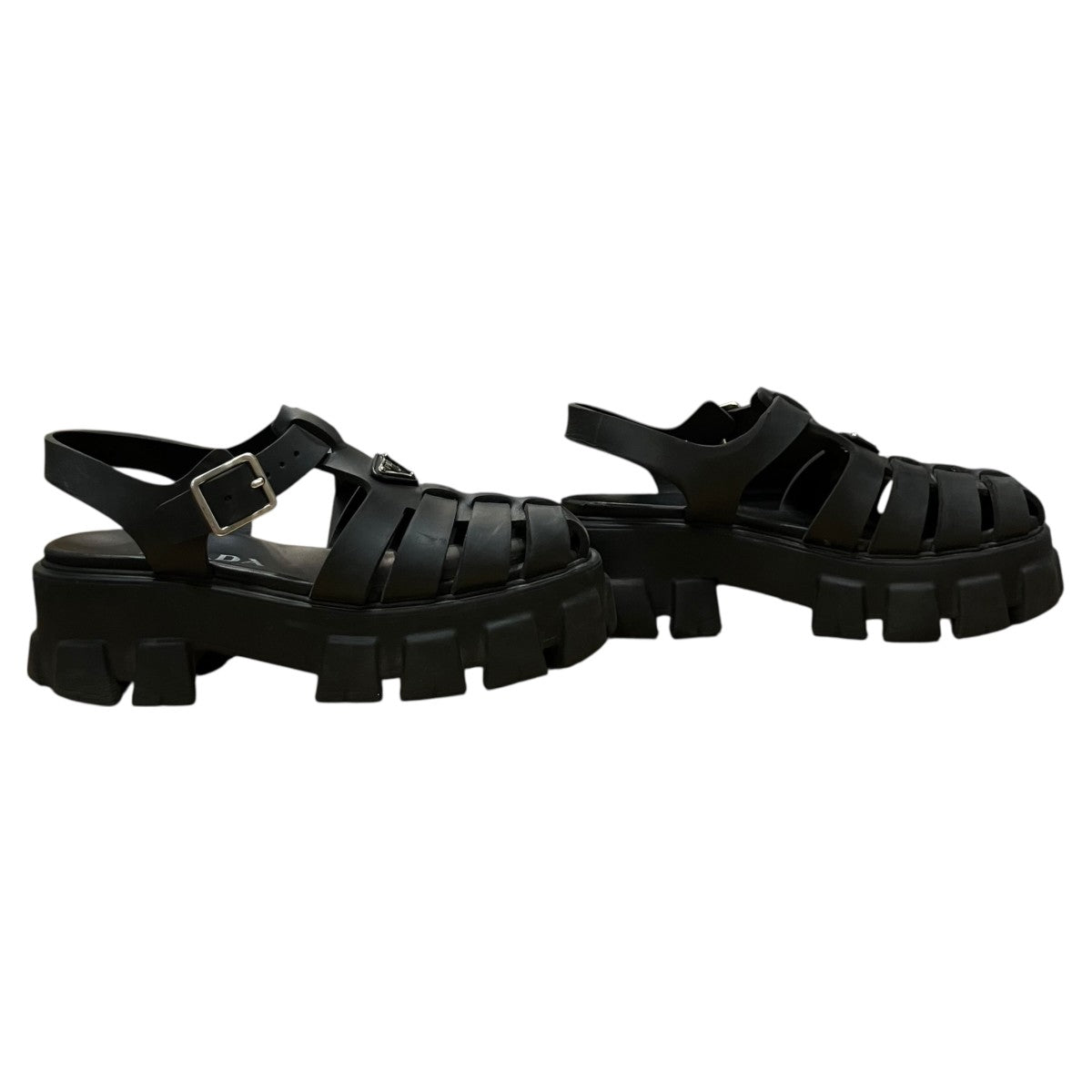 PRADA トライアングルプレートラバーサンダル 古着・中古-4枚目のアイテム画像