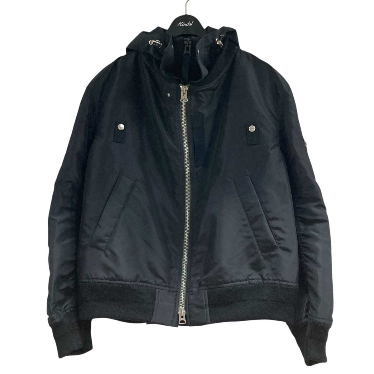 サカイ　sacai ブラックブルゾン　ショート丈　半袖　サイズ2 sacai(サカイ) 25AW｢Nylon Twill x Grosgrain Blouson｣ナイロン