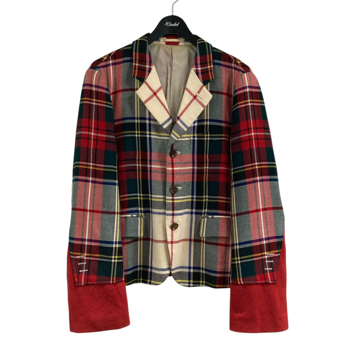 COMME des GARCONS HOMME PLUS ドッキング期ウールチェックテーラードジャケットPJ-04021L 古着・中古-1枚目のアイテム画像