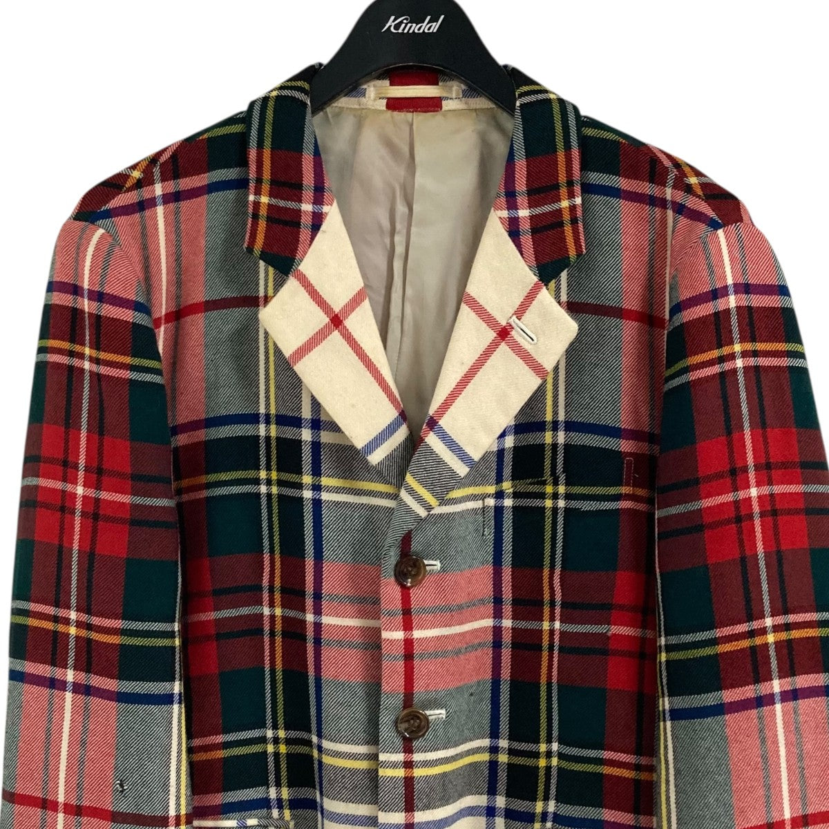 COMME des GARCONS HOMME PLUS ドッキング期ウールチェックテーラードジャケットPJ-04021L 古着・中古-2枚目のアイテム画像