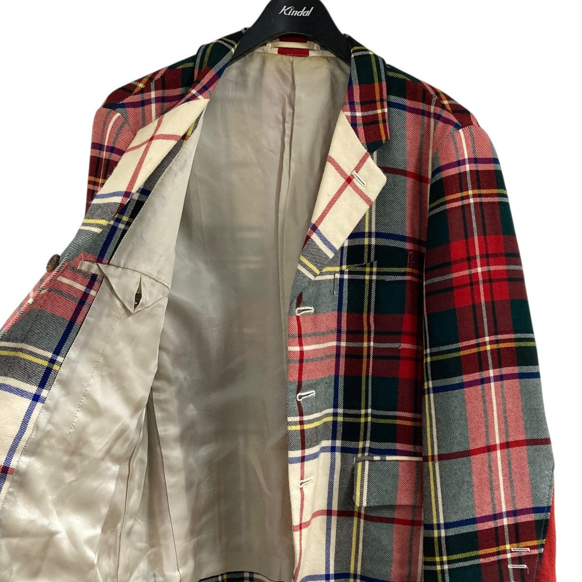 COMME des GARCONS HOMME PLUS ドッキング期ウールチェックテーラードジャケットPJ-04021L 古着・中古-5枚目のアイテム画像