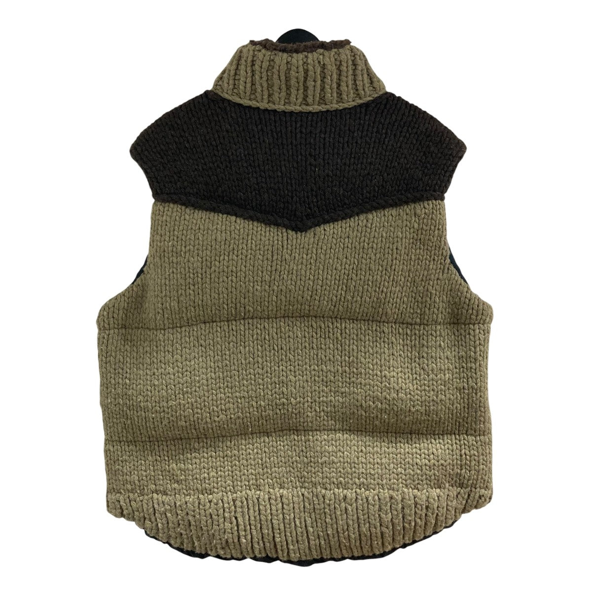 sacai(サカイ) ニットパファーベスト 23-03219M ベージュ×ブラウン